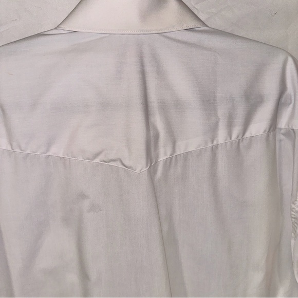Wrangler Vintage Shirt Men XL 17 1/2-35 X-Long Tails White Pearl Snap - Picture 7 of 11